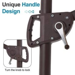 10 X 10 Ft. Steel Cantilever Patio Umbrella In Grey -Jearey jearey cantilever umbrellas 10cusb grey fa 1000