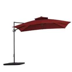 10 X 10 Ft. Steel Cantilever Patio Umbrella In Red