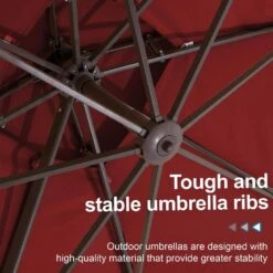 10 X 10 Ft. Steel Cantilever Patio Umbrella In Red -Jearey jearey cantilever umbrellas 10cusb red 66 1000