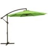 10 Ft. Cantilever Hanging Steel Offset Outdoor Patio Umbrella With Cross Base In Apple Green