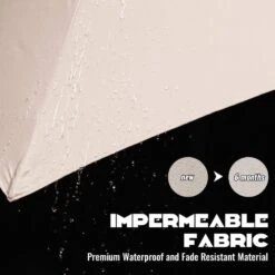 10 Ft. Cantilever Hanging Steel Offset Outdoor Patio Umbrella With Cross Base In Beige -Jearey jearey cantilever umbrellas 10cxxj beige 4f 1000