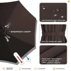 10 Ft. Cantilever Hanging Steel Offset Outdoor Patio Umbrella With Cross Base In Brown -Jearey jearey cantilever umbrellas 10cxxj coffee 66 1000