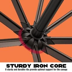 10 Ft. Cantilever Hanging Steel Offset Outdoor Patio Umbrella With Cross Base In Orange -Jearey jearey cantilever umbrellas 10cxxj orange 44 1000