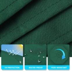 120 In. Outdoor Offset Cantilever Umbrella Patio Umbrella In Green -Jearey jearey cantilever umbrellas 10edxj green 4f 1000