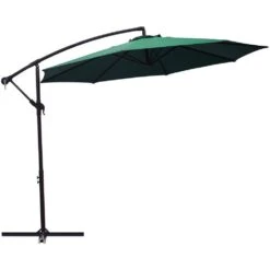 120 In. Outdoor Offset Cantilever Umbrella Patio Umbrella In Green -Jearey jearey cantilever umbrellas 10edxj green c3 1000
