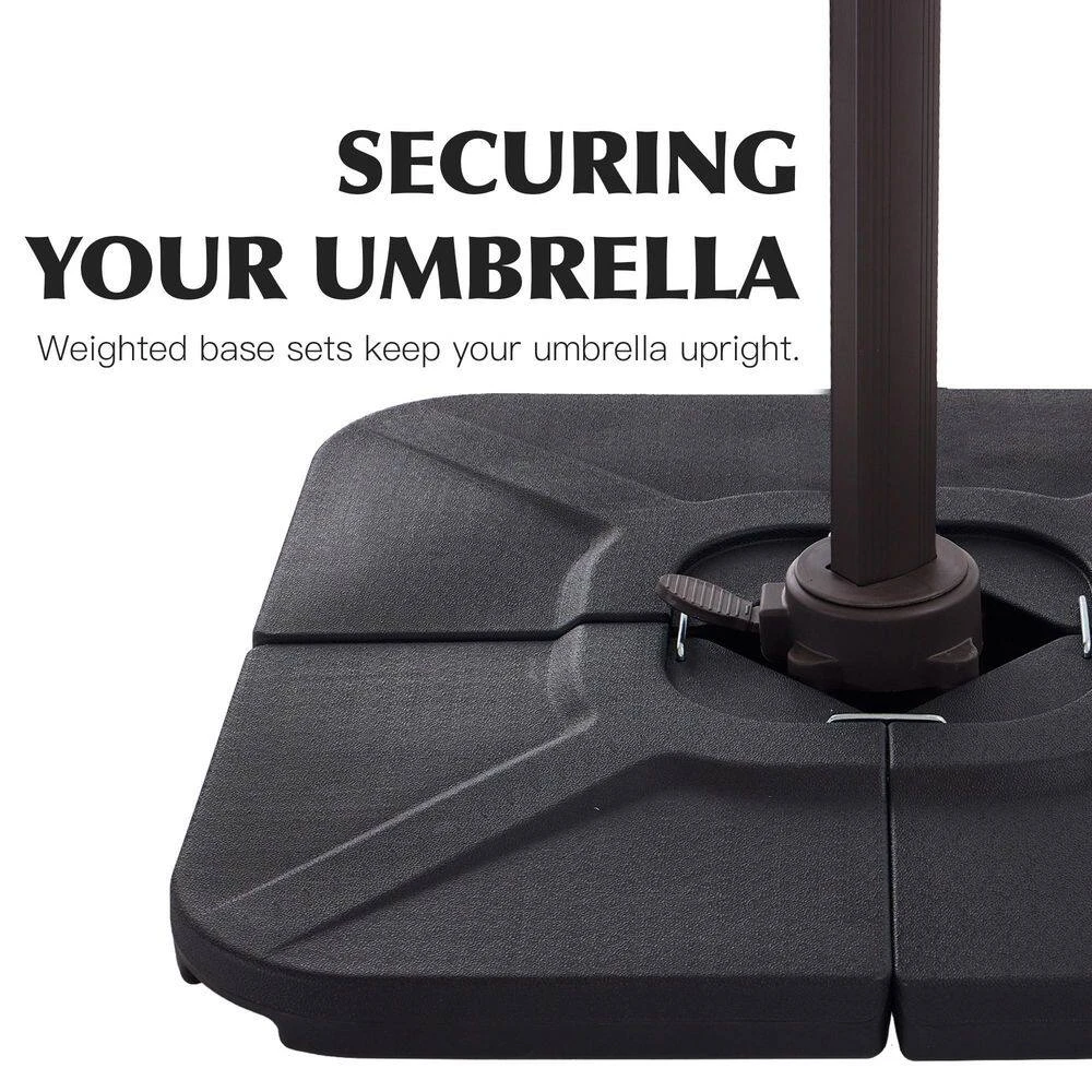 Double Top 11 Ft. Aluminum Cantilever Umbrella With Base And Cover, 360° Rotation Patio Umbrella In Red 8 Double Top 11 Ft. Aluminum Cantilever Umbrella With Base And Cover, 360° Rotation Patio Umbrella In Red - Image 8