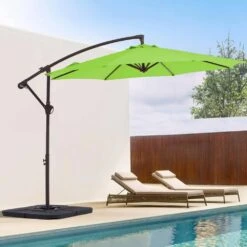 10 Ft. Cantilever Round Offset Patio Umbrella In Apple Green