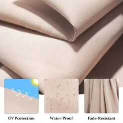 10 Ft. Cantilever Round Offset Patio Umbrella In Beige -Jearey jearey cantilever umbrellas 10xjs2 bg 4f 1000