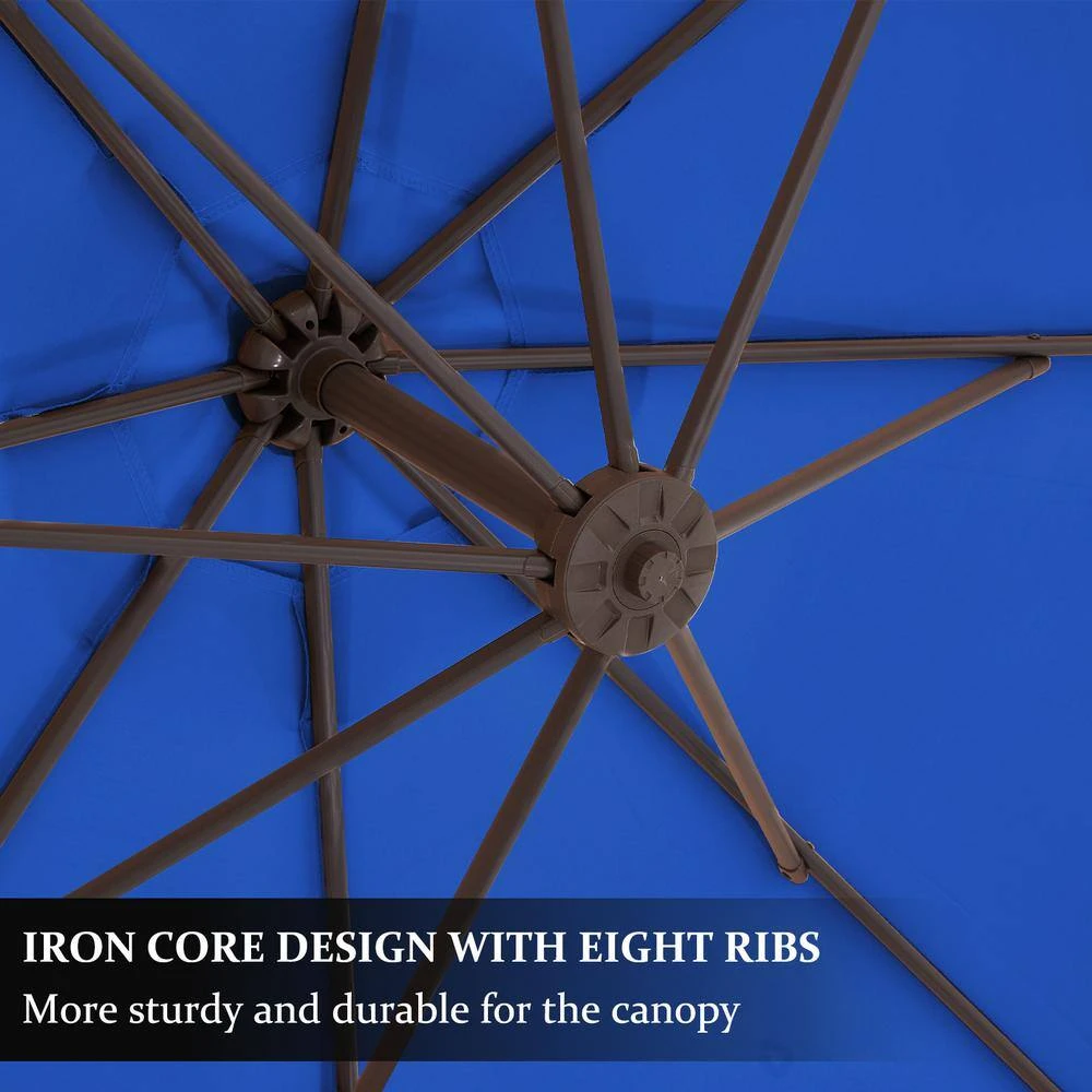 10 Ft. Cantilever Round Offset Patio Umbrella In Blue 2 10 Ft. Cantilever Round Offset Patio Umbrella In Blue - Image 2