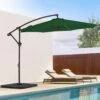10 Ft. Cantilever Round Offset Patio Umbrella In Dark Green