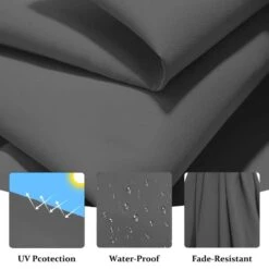 10 Ft. Cantilever Round Offset Patio Umbrella In Gray -Jearey jearey cantilever umbrellas 10xjs2 gy 4f 1000