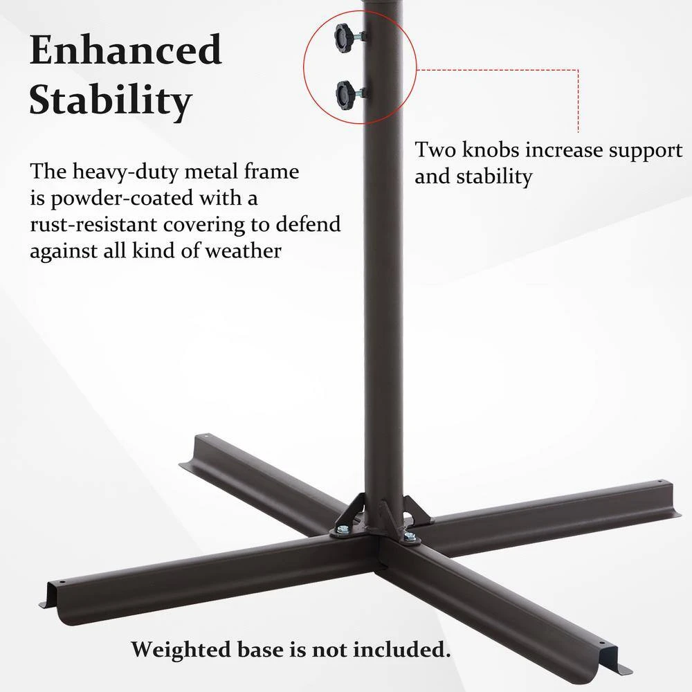 10 Ft. Cantilever Round Offset Patio Umbrella In Light Gray 5 10 Ft. Cantilever Round Offset Patio Umbrella In Light Gray - Image 5