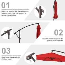 10 Ft. Cantilever Round Offset Patio Umbrella In Pumpkin -Jearey jearey cantilever umbrellas 10xjs2 pp 1f 1000