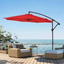 10 Ft. Cantilever Round Offset Patio Umbrella In Pumpkin -Jearey jearey cantilever umbrellas 10xjs2 pp 31 1000
