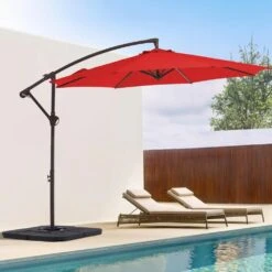 10 Ft. Cantilever Round Offset Patio Umbrella In Pumpkin