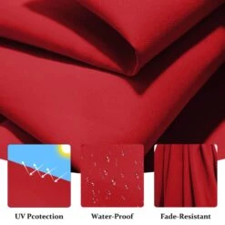 10 Ft. Cantilever Round Offset Patio Umbrella In Red -Jearey jearey cantilever umbrellas 10xjs2 rd 4f 1000