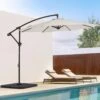 10 Ft. Cantilever Round Offset Patio Umbrella In Off-White