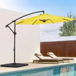 10 Ft. Cantilever Round Offset Patio Umbrella In Yellow