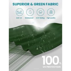 11 Ft.Double Top Round Outdoor Cantilever Umbrella With Cover,Heavy-Duty 360° Rotation Patio Umbrella In Dark Green -Jearey jearey cantilever umbrellas 11sdylm dg 66 1000