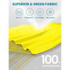 11 Ft.Double Top Round Outdoor Cantilever Umbrella With Cover,Heavy-Duty 360° Rotation Patio Umbrella In Yellow -Jearey jearey cantilever umbrellas 11sdylm yellow 66 1000