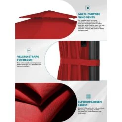 13 Ft. Aluminum 360-Degree Rotation Cantilever Patio Umbrella With Cover In Red -Jearey jearey cantilever umbrellas 13sdylm red a0 1000