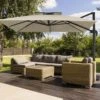 9 Ft. X 9 Ft. Square Aluminum Cantilever Tilt Patio Umbrella In Beige