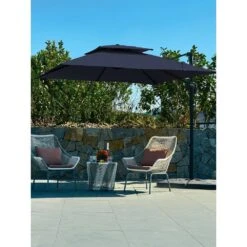 9 Ft. X 9 Ft. Square Aluminum Cantilever Tilt Patio Umbrella In Navy 13 9 Ft. X 9 Ft. Square Aluminum Cantilever Tilt Patio Umbrella In Navy -Jearey jearey cantilever umbrellas 9 9sdylm navy 40 1000