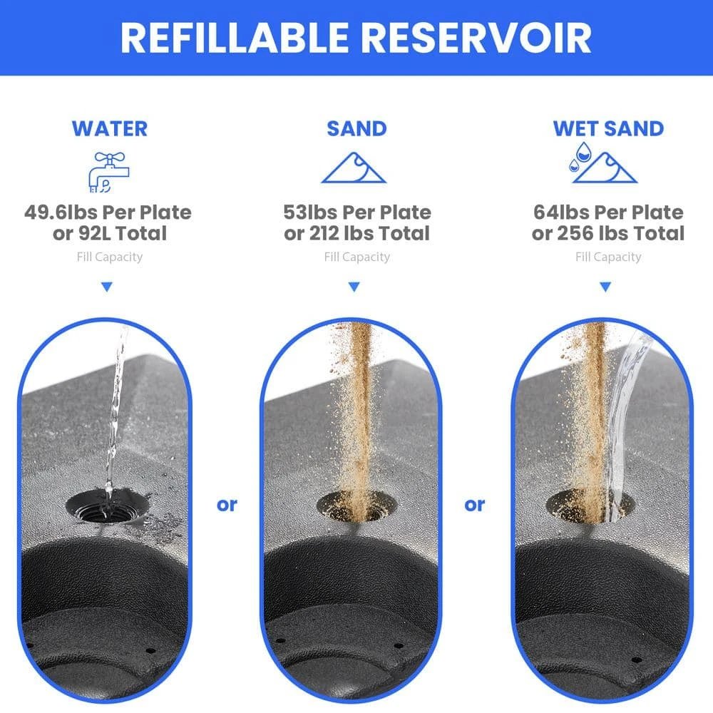 10 Ft. X 10 Ft. Sq. Cantilever Patio Umbrella With Weighted Base In Beige 4 10 Ft. X 10 Ft. Sq. Cantilever Patio Umbrella With Weighted Base In Beige - Image 4