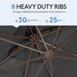 10 Ft. X 10 Ft. Sq. Cantilever Patio Umbrella With Weighted Base In Gray -Jearey jearey cantilever umbrellas fx10ddz gy 44 1000