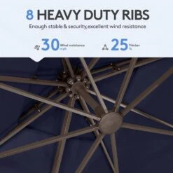 10 Ft. X 10 Ft. Sq. Cantilever Patio Umbrella With Weighted Base In Navy -Jearey jearey cantilever umbrellas fx10ddz nv fa 1000