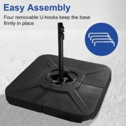 10 Ft. X 10 Ft. Sq. Cantilever Patio Umbrella With Weighted Base In Red -Jearey jearey cantilever umbrellas fx10ddz rd c3 1000