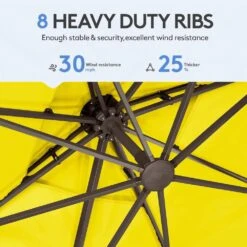 10 Ft. X 10 Ft. Square Cantilever Patio Umbrella With Weighted Base In Yellow -Jearey jearey cantilever umbrellas fx10ddz ye 44 1000