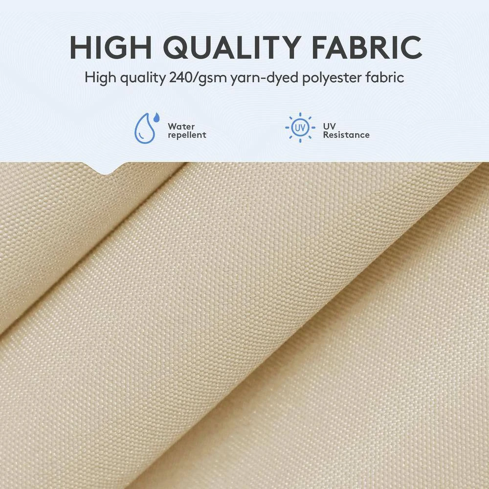 11 Ft. X 11 Ft. Sq. Cantilever Patio Umbrella With Weighted Base In Beige 6 11 Ft. X 11 Ft. Sq. Cantilever Patio Umbrella With Weighted Base In Beige - Image 6