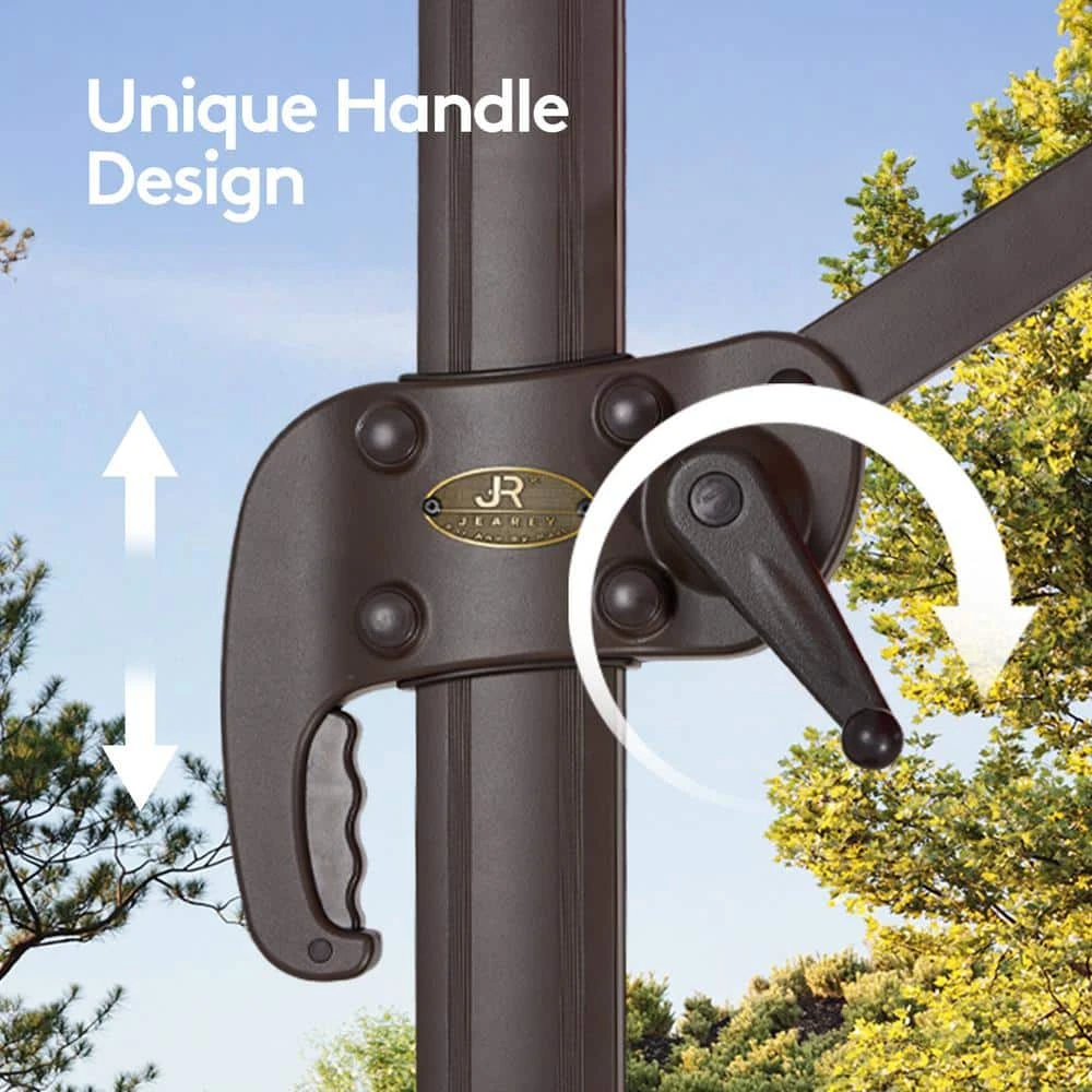 11 Ft. X 11 Ft. Sq. Cantilever Patio Umbrella With Weighted Base In Pumpkin 6 11 Ft. X 11 Ft. Sq. Cantilever Patio Umbrella With Weighted Base In Pumpkin - Image 6