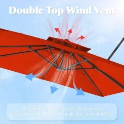 12 Ft. X 12 Ft. Aluminum Cantilever Patio Umbrella With Weighted Base In Pumpkin 16 12 Ft. X 12 Ft. Aluminum Cantilever Patio Umbrella With Weighted Base In Pumpkin -Jearey jearey cantilever umbrellas fx12ddz pp 44 1000