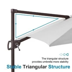 10 Ft. X 10 Ft. Square Outdoor Patio Cantilever Umbrella With Tilt In Light Gray -Jearey jearey cantilever umbrellas jylmfx10 dz lgy fa 1000