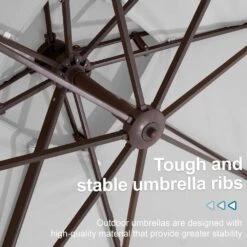 10 Ft. Outdoor Patio Cantilever Umbrella With Tilt In Light Gray -Jearey jearey cantilever umbrellas jylmyx10 lgy fa 1000