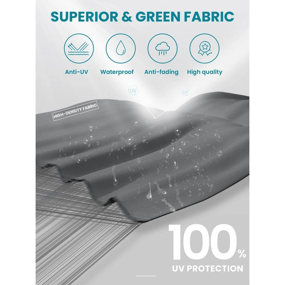 10 Ft. X 10 Ft. Square Two-Tier Top Rotation Outdoor Cantilever Patio Umbrella With Cover In Gray 5 10 Ft. X 10 Ft. Square Two-Tier Top Rotation Outdoor Cantilever Patio Umbrella With Cover In Gray - Image 5