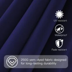 10 Ft. X 10 Ft. Square Two-Tier Top Rotation Outdoor Cantilever Patio Umbrella With Cover In Navy -Jearey jearey cantilever umbrellas lk10fx navy 44 1000