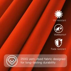 10 Ft. X 10 Ft. Square Two-Tier Top Rotation Outdoor Cantilever Patio Umbrella With Cover In Orange -Jearey jearey cantilever umbrellas lk10fx orange c3 1000