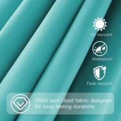 10 Ft. X 10 Ft. Square Two-Tier Top Rotation Outdoor Cantilever Patio Umbrella With Cover In Peacock Blue -Jearey jearey cantilever umbrellas lk10fx pblue 44 1000