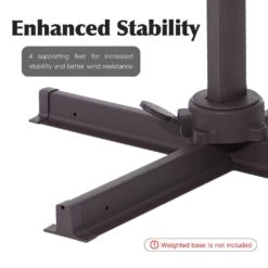 10 Ft. X 10 Ft. Square Two-Tier Top Rotation Outdoor Cantilever Patio Umbrella With Cover In Red -Jearey jearey cantilever umbrellas lk10fx red fa 1000