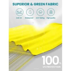 10 Ft. X 10 Ft. Square 2-Tier Top Rotation Outdoor Cantilever Patio Umbrella With Cover In Yellow -Jearey jearey cantilever umbrellas lk10fx yellow 1f 1000