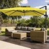 10 Ft. X 10 Ft. Square 2-Tier Top Rotation Outdoor Cantilever Patio Umbrella With Cover In Yellow