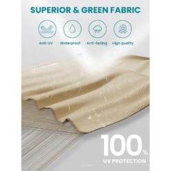 11 Ft. X 11 Ft. Square Two-Tier Top Rotation Outdoor Cantilever Patio Umbrella With Cover In Beige -Jearey jearey cantilever umbrellas lk11fx beige 1d 1000