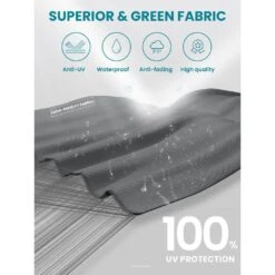 11 Ft. X 11 Ft. Square Two-Tier Top Rotation Outdoor Cantilever Patio Umbrella With Cover In Grey -Jearey jearey cantilever umbrellas lk11fx grey 1d 1000