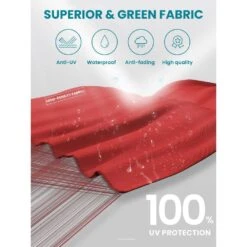 11 Ft. X 11 Ft. Square Two-Tier Top Rotation Outdoor Cantilever Patio Umbrella With Cover In Red -Jearey jearey cantilever umbrellas lk11fx red 1d 1000