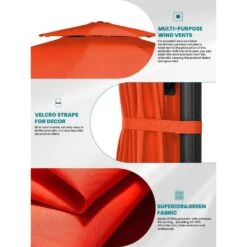 12 Ft. Aluminum 360-Degree Rotation Cantilever Patio Umbrella With Cover In Orange -Jearey jearey cantilever umbrellas lk12 orange a0 1000