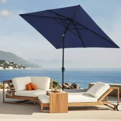 6.5 Ft. X 10 Ft. Steel Market Tilt Patio Umbrella In Navy -Jearey jearey market umbrellas 6 5jxs navy 31 1000