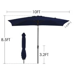 6.5 Ft. X 10 Ft. Steel Market Tilt Patio Umbrella In Navy -Jearey jearey market umbrellas 6 5jxs navy 44 1000